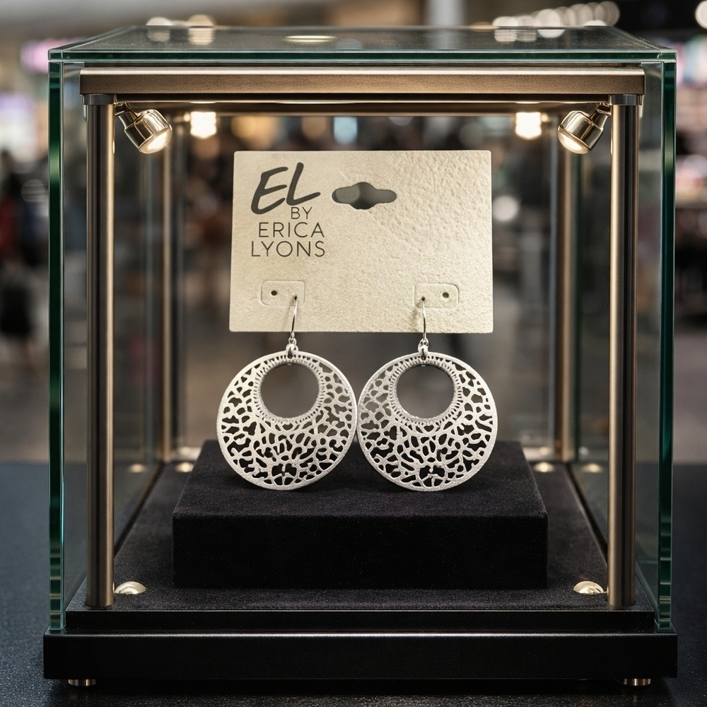 Silver circle earrings